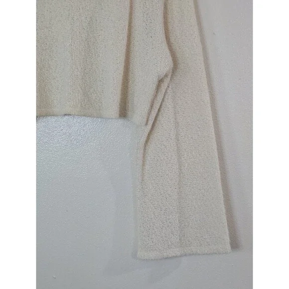 Urban Renewal Remnants Cropped Bell Sleeve Sweater Cream Textured Knit Small - Picture 4 of 10